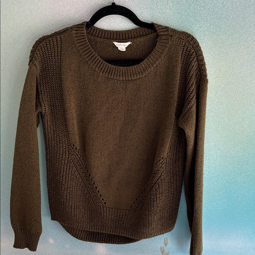 Aeropostale Khaki Women's Crew Neck Sweater